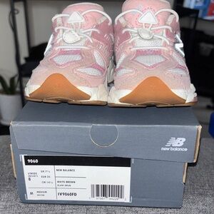 New Balance 9060 Kids' Pink and Tan Sneakers